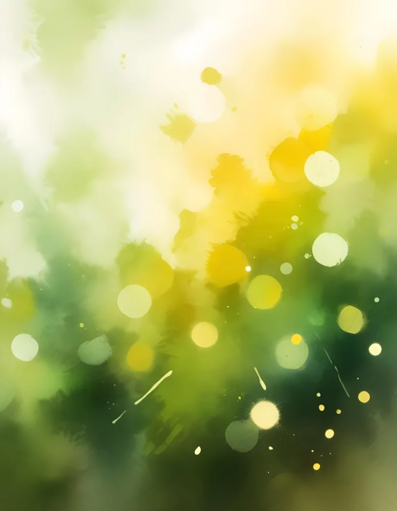 Abstract Background With Yellow And Green Bokeh Lights Creating A Dreamy And Ethereal Atmosphere With Sunlight Streaming From The Top Left Corner 4 3da1