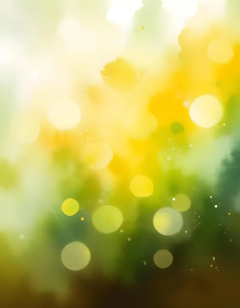 Abstract Background With Yellow And Green Bokeh Lights Creating A Dreamy And Ethereal Atmosphere With Sunlight Streaming From The Top Left Corner 5 8a7b
