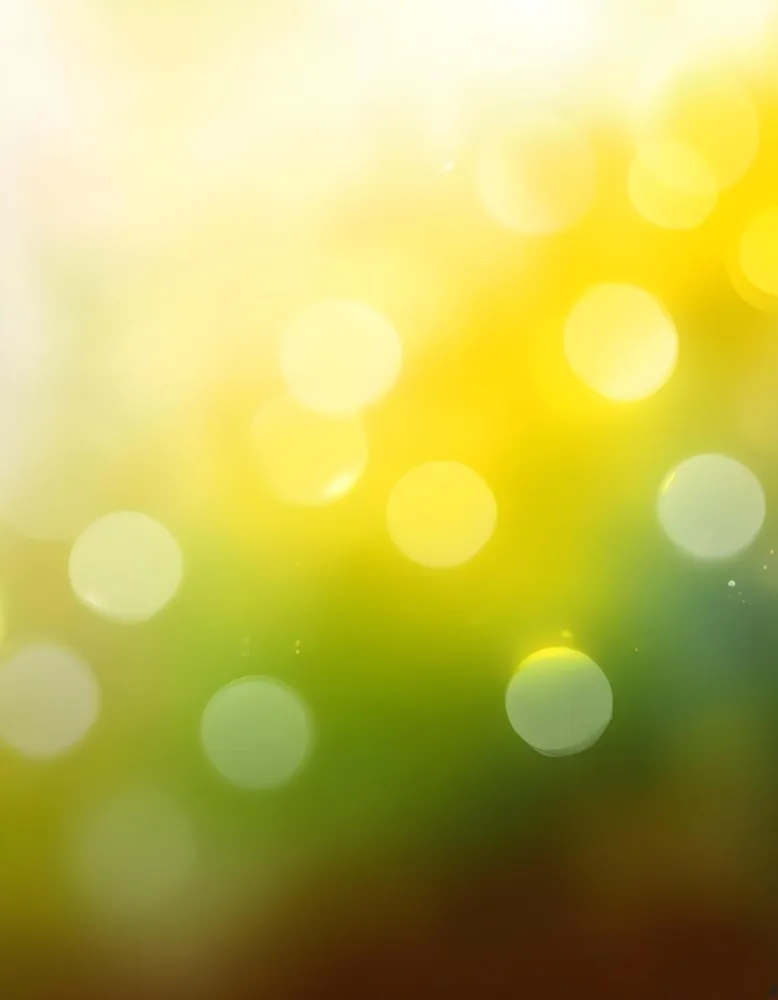 Abstract Background With Yellow And Green Bokeh Lights Creating A Dreamy And Ethereal Atmosphere With Sunlight Streaming From The Top Left Corner 7 4425