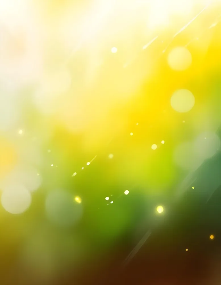 Abstract Background With Yellow And Green Bokeh Lights Creating A Dreamy And Ethereal Atmosphere With Sunlight Streaming From The Top Left Corner 8 4774