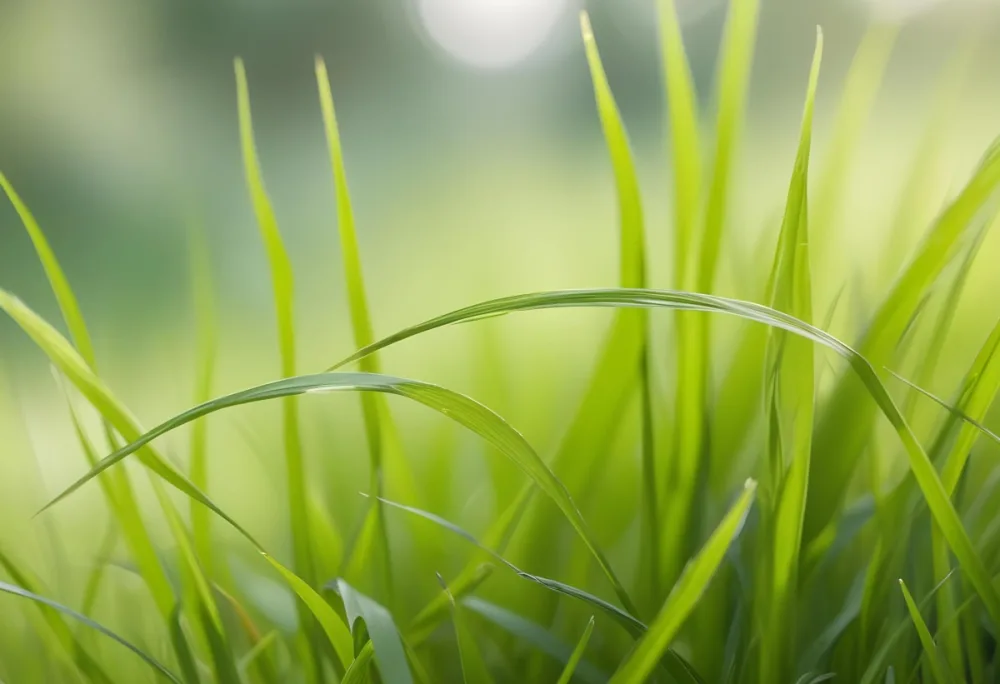 Abstract Image Of Green Grass With A Blurred Background Soft Light Soft Focus And A Single Blade Of Grass In The Foreground 1 D30c