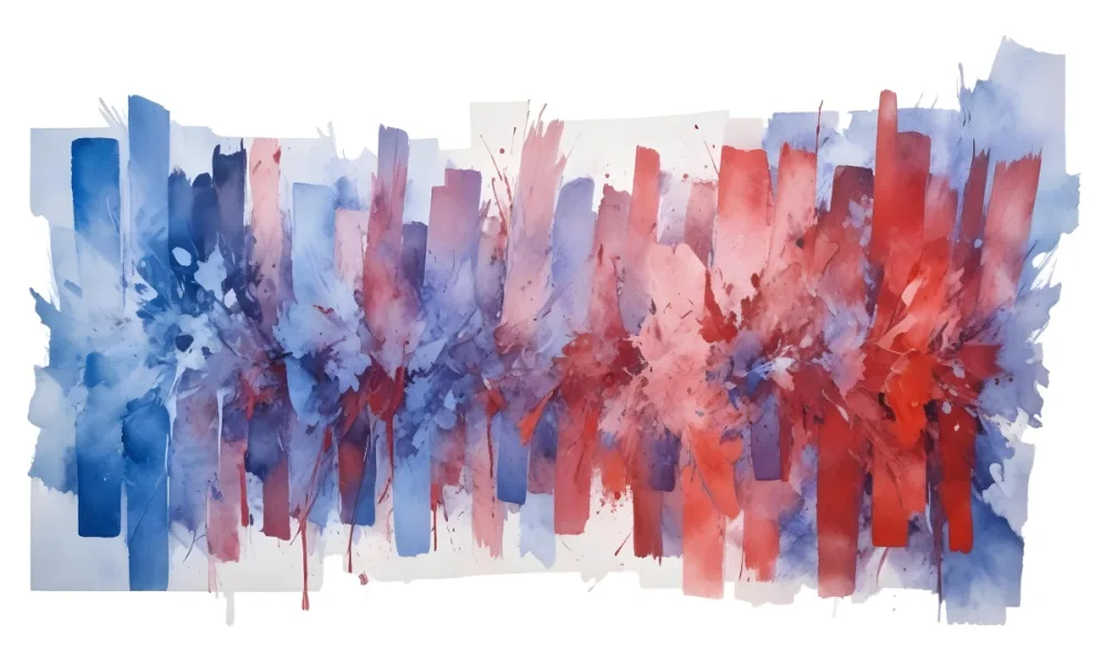 Abstract Watercolor Painting With Blue And Red Hues Blending Together In A Textured Pattern Creating A Sense Of Movement On A Textured Background 26 20fd