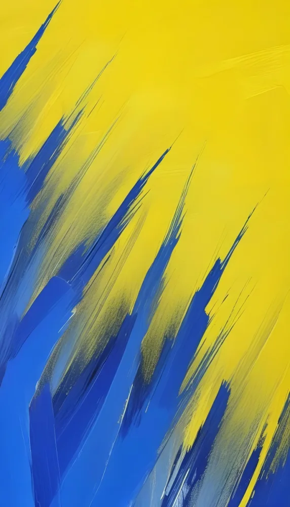 Abstract Yellow And Blue Brushstrokes Against A Br 26 7b6c