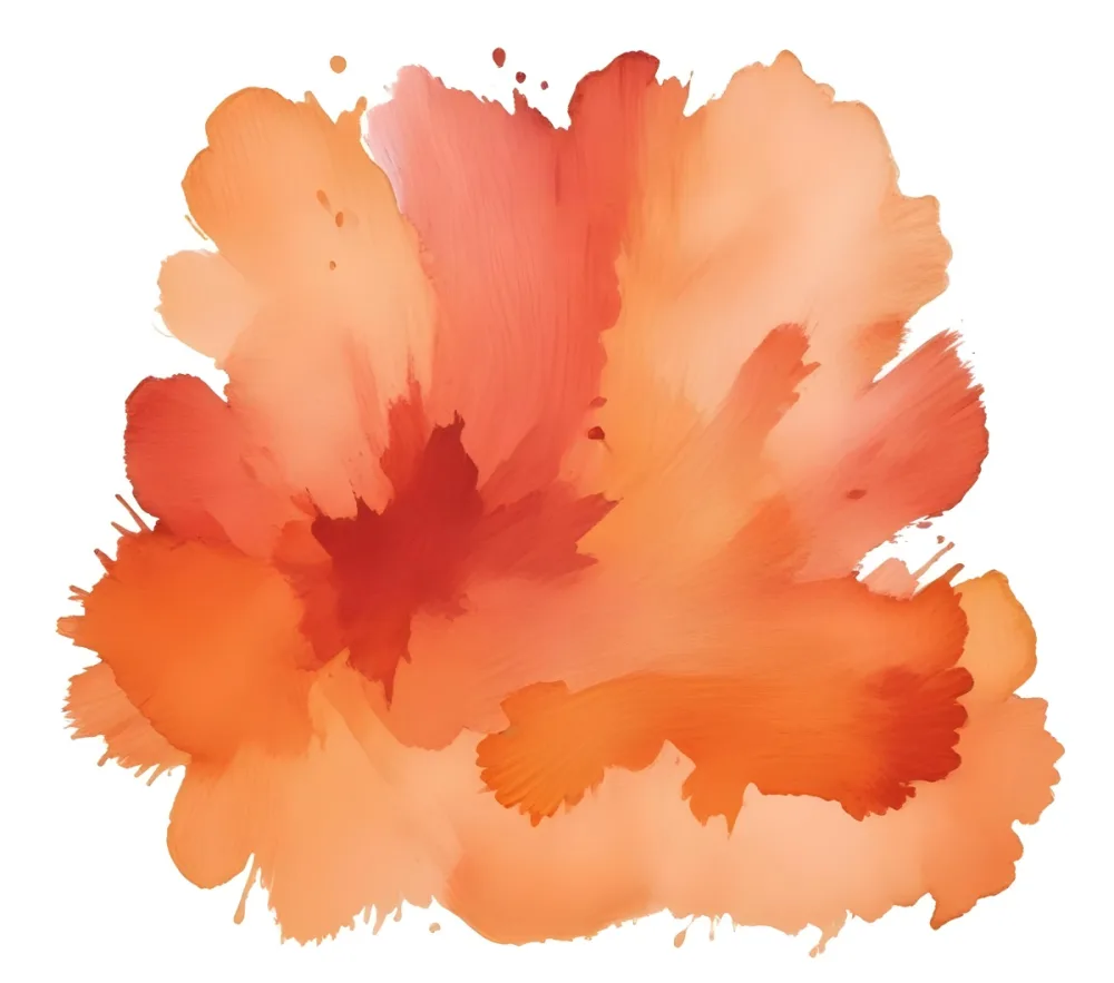 An Orange And Red Watercolor Stain With Visible Brush Strokes Creating A Textured Effect On A White Background 37 24e4