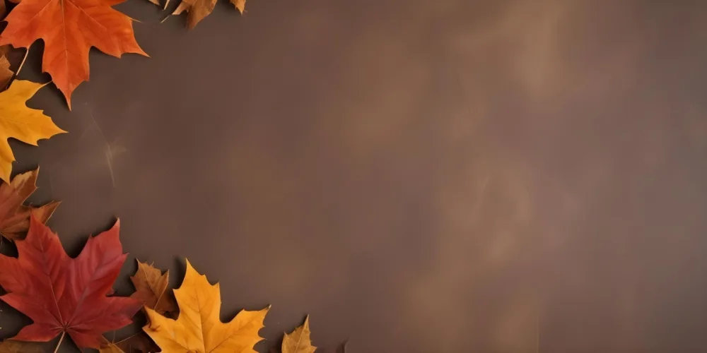 Autumn Leaves On A Rustic Brown Background 11 F2ec
