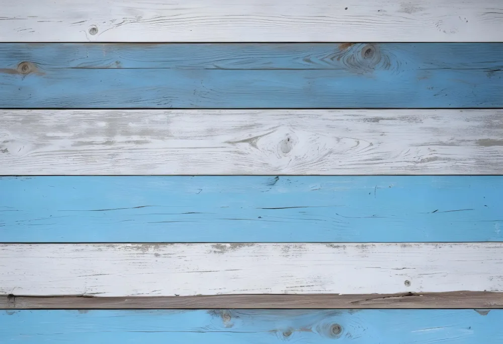 Blue And White Painted Wooden Planks Arranged Horizontally Creating A Rustic And Textured Background With Visible Wood Grain And Weathered Appearance 9 19a8