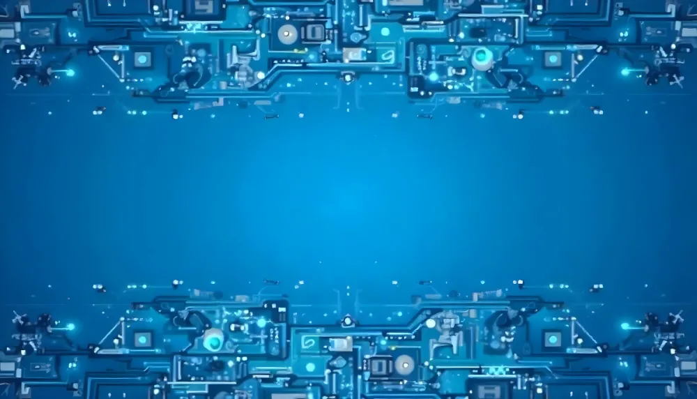 Blue Background With A Circuit Board Pattern The Lines Are White And There Are Small Dots Of Light At The Intersections 42 Da34