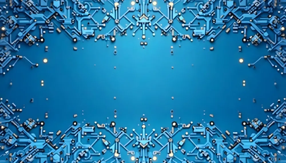 Blue Background With A Circuit Board Pattern The Lines Are White And There Are Small Dots Of Light At The Intersections 44 Da8a