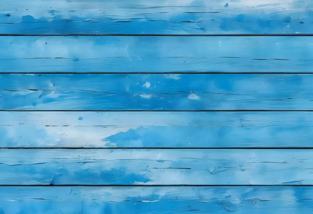 Blue Painted Wooden Planks Horizontal Arrangement Weathered Texture Rustic Charm Close Up Shot Natural Light Vintage Aesthetic Textured Surface Aged Appearance Simple Background 24 Aab6