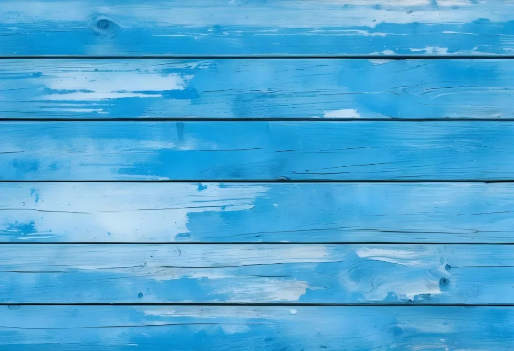 Blue Painted Wooden Planks Horizontal Arrangement Weathered Texture Rustic Charm Close Up Shot Natural Light Vintage Aesthetic Textured Surface Aged Appearance Simple Background 41 78c7