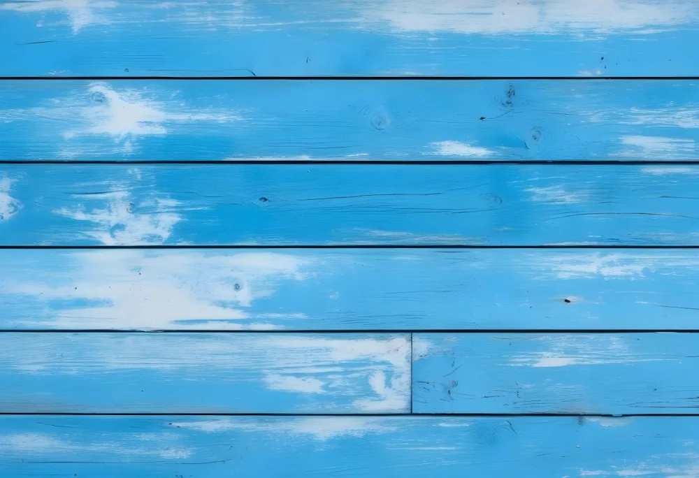 Blue Painted Wooden Planks Horizontal Arrangement Weathered Texture Rustic Charm Close Up Shot Natural Light Vintage Aesthetic Textured Surface Aged Appearance Simple Background 55 13a5