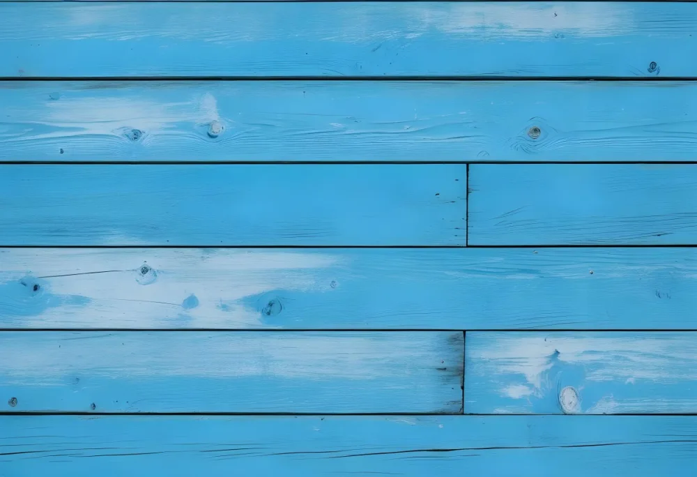 Blue Painted Wooden Planks Horizontal Arrangement Weathered Texture Rustic Charm Close Up Shot Natural Light Vintage Aesthetic Textured Surface Aged Appearance Simple Background 61 6c27