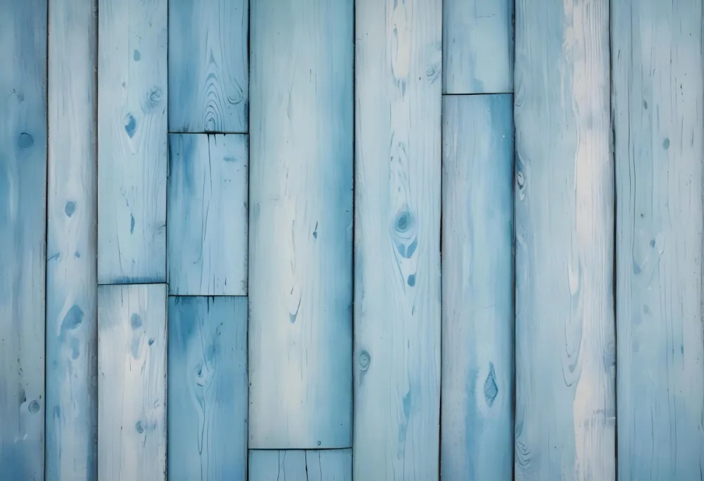 Blue Painted Wooden Planks Horizontal Arrangement Weathered Texture Rustic Charm Close Up Shot Natural Light Vintage Aesthetic Textured Surface Aged Appearance Simple Background 9 8e49