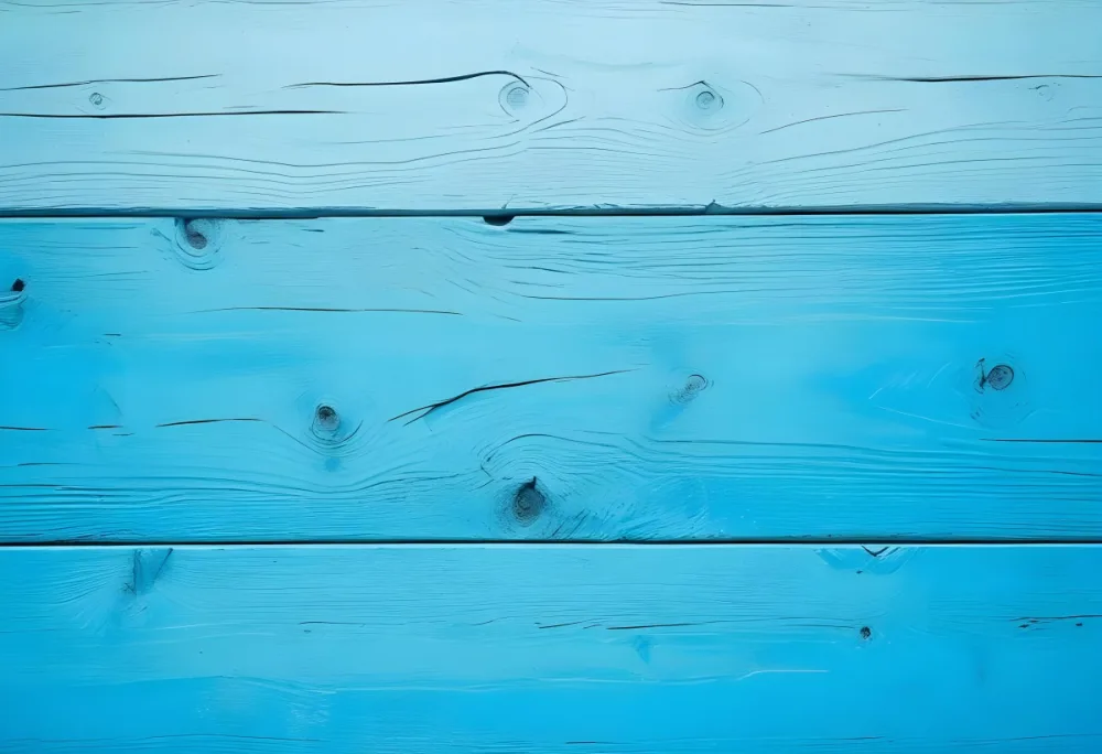 Blue Painted Wooden Planks Horizontal Arrangement Wood Grain Visible Knots And Imperfections Bright And Vibrant Color Close Up Shot Rustic Texture 16 7547