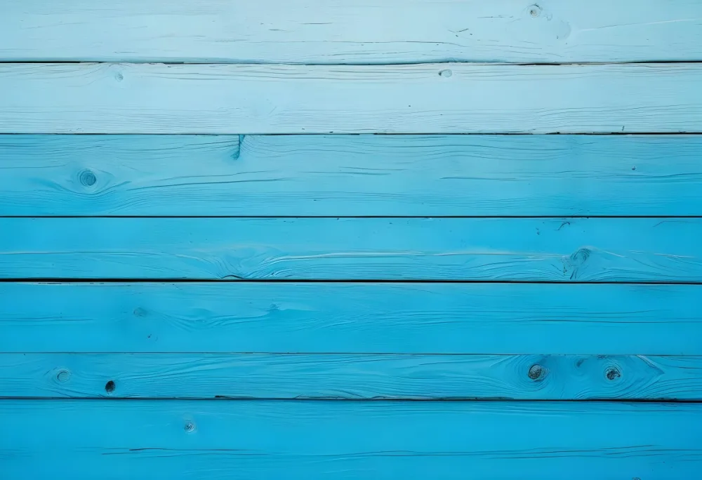 Blue Painted Wooden Planks Horizontal Arrangement Wood Grain Visible Knots And Imperfections Bright And Vibrant Color Close Up Shot Rustic Texture 41 A952