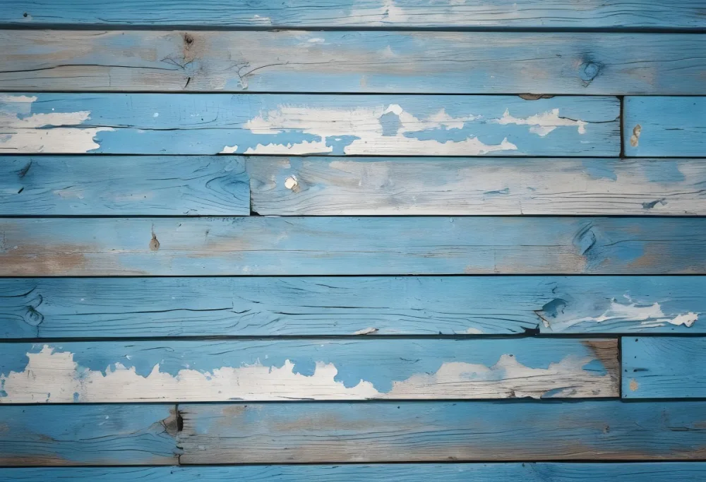 Blue Painted Wooden Planks With Peeling Paint Horizontal Arrangement Weathered Texture Rustic Charm Vintage Aesthetic Close Up Shot Natural Light Aged Appearance 8 2167