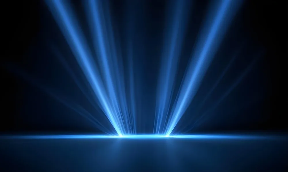 Blue Rays Of Light Emanating From The Ground The Light Is Bright And Intense The Background Is Dark And Blurry Creating A Sense Of Depth 1 68be