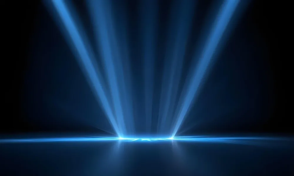 Blue Rays Of Light Emanating From The Ground The Light Is Bright And Intense The Background Is Dark And Blurry Creating A Sense Of Depth 14 2836