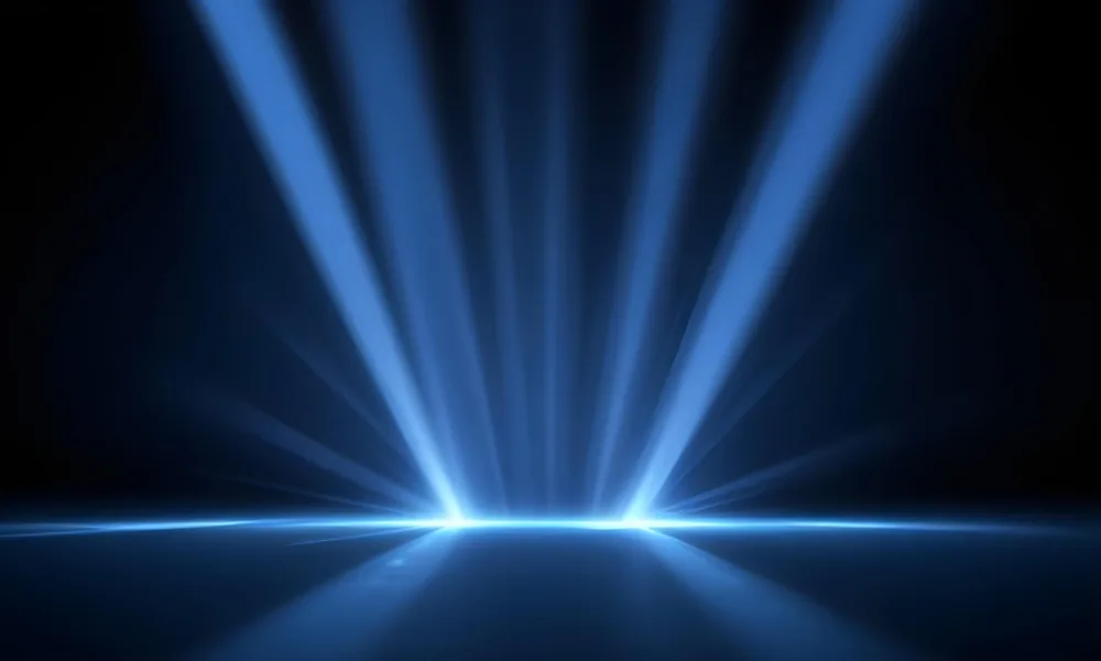Blue Rays Of Light Emanating From The Ground The Light Is Bright And Intense The Background Is Dark And Blurry Creating A Sense Of Depth 17 1004