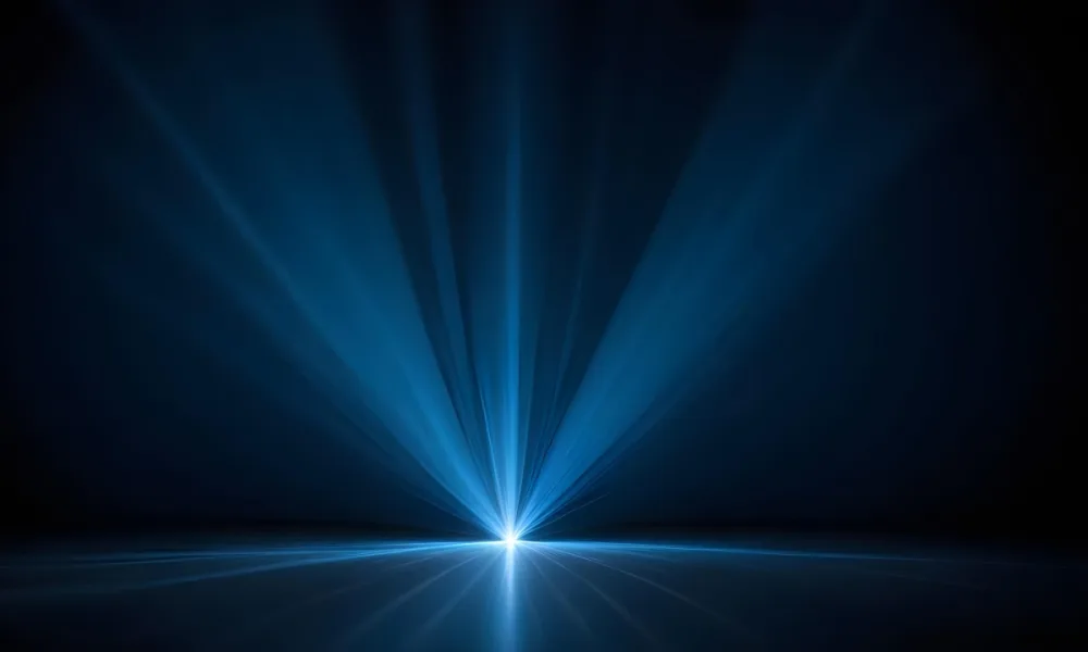 Blue Rays Of Light Emanating From The Ground The Light Is Bright And Intense The Background Is Dark And Blurry Creating A Sense Of Depth 6 Fa8e