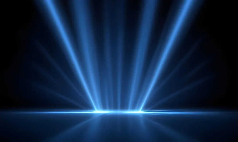 Blue Rays Of Light Emanating From The Ground The Light Is Bright And Intense The Background Is Dark And Blurry Creating A Sense Of Depth 9 04ff
