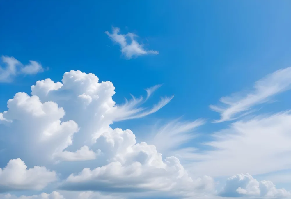 Blue Sky With Wispy White Clouds 72 6137