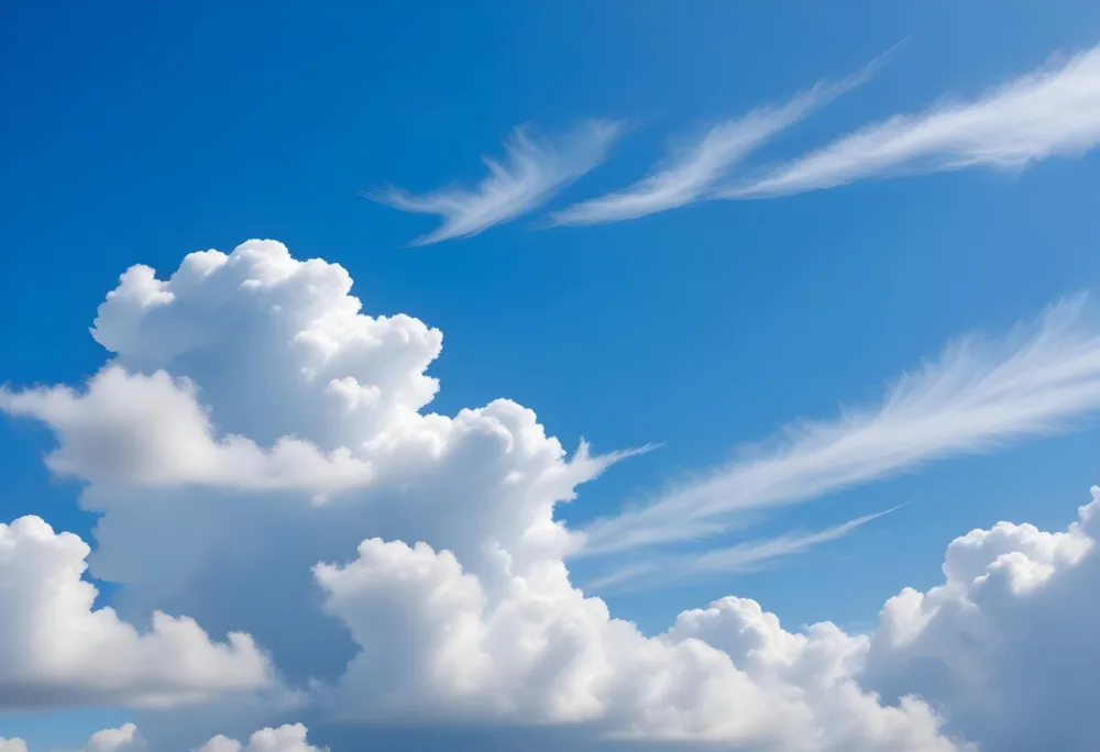 Blue Sky With Wispy White Clouds 88 B1ec