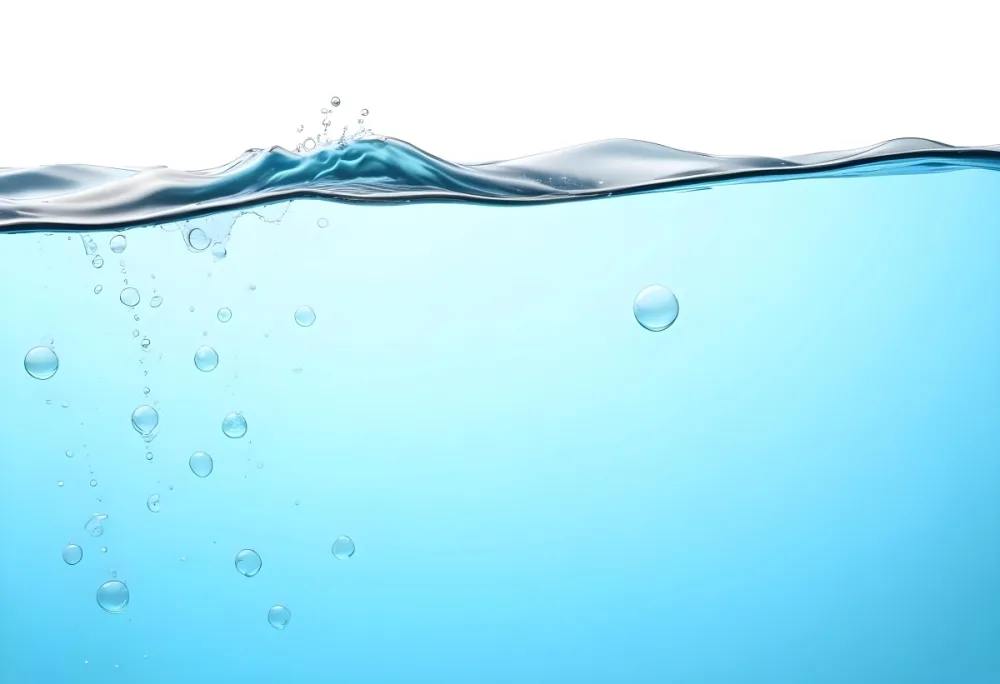 Blue Water With Bubbles And Waves White Background 28 3f02