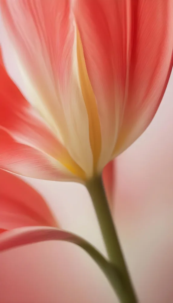 Close Up Of A Pink And White Tulip Flower With Soft Focus Showing The Delicate Petals And Stamen 2 52c1