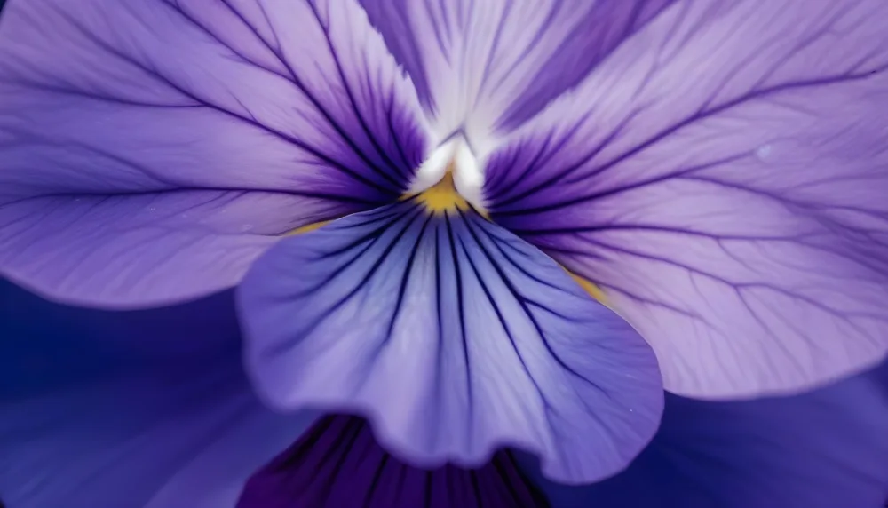 Close Up Of A Vibrant Purple Pansy Flower With Soft Petals And A Deep Blue Center 20 F351