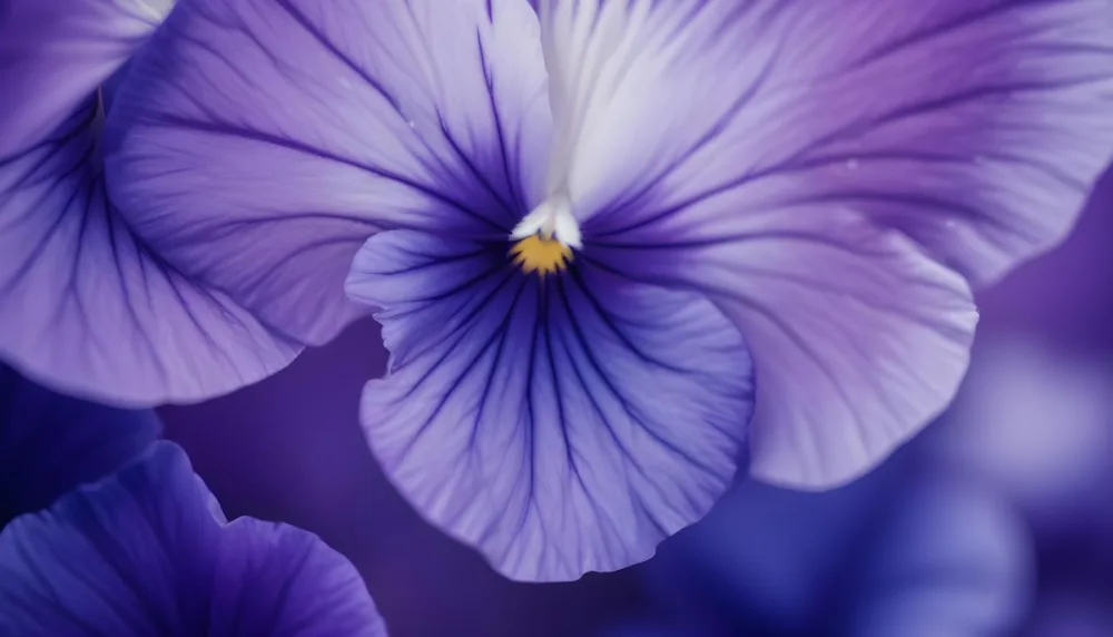 Close Up Of A Vibrant Purple Pansy Flower With Soft Petals And A Deep Blue Center 24 04cd