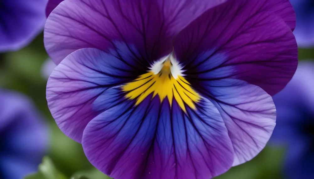 Close Up Of A Vibrant Purple Pansy Flower With Soft Petals And A Deep Blue Center 6 72a5