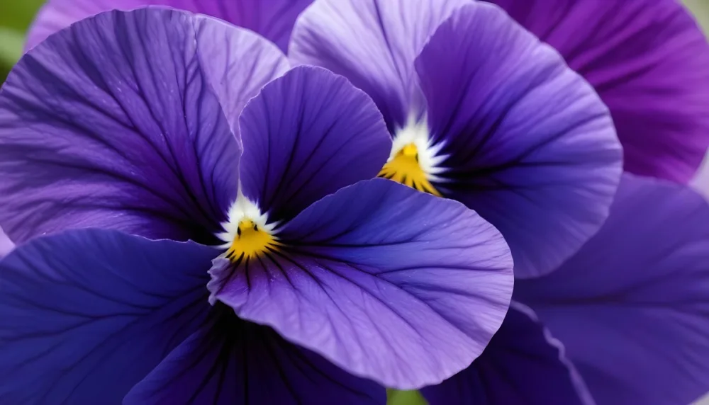 Close Up Of A Vibrant Purple Pansy Flower With Soft Petals And A Deep Blue Center 9 C0d2