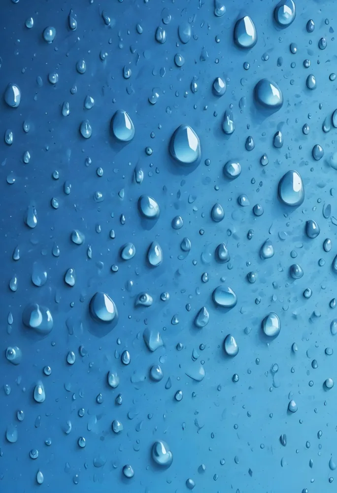 Close Up Of Water Droplets On A Blue Surface Varying In Size And Shape Creating A Textured Appearance 31 9afa