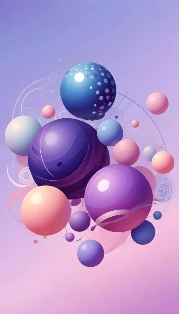 Colorful Pastel Balloons Floating On A Pink And Purple Background 27