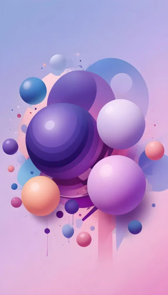 Colorful Pastel Balloons Floating On A Pink And Purple Background 28