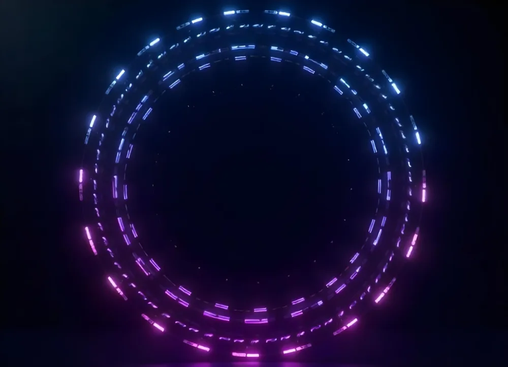 Concentric Circles Of Blue And Purple Light Emanating From A Central Dark Void Creating A Mesmerizing And Futuristic Effect On A Light Background 32 B3d7