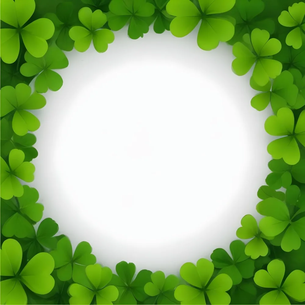 Digital Painting A Circle Of Green Clovers With A Green Circle In The Center The Background Is Green Perfect For St Patrick S Day Bold And Slim Lines Brush Strokes 23 4957