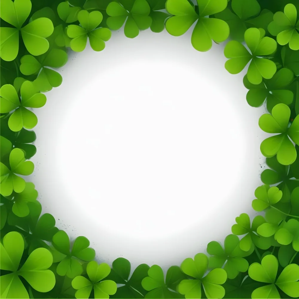 Digital Painting A Circle Of Green Clovers With A Green Circle In The Center The Background Is Green Perfect For St Patrick S Day Bold And Slim Lines Brush Strokes 34 Fab4