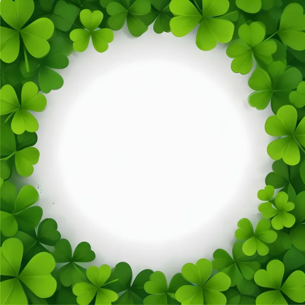 Digital Painting A Circle Of Green Clovers With A Green Circle In The Center The Background Is Green Perfect For St Patrick S Day Bold And Slim Lines Brush Strokes 5 C537