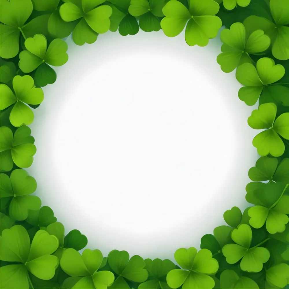 Digital Painting A Circle Of Green Clovers With A Green Circle In The Center The Background Is Green Perfect For St Patrick S Day Bold And Slim Lines Brush Strokes 6 1432