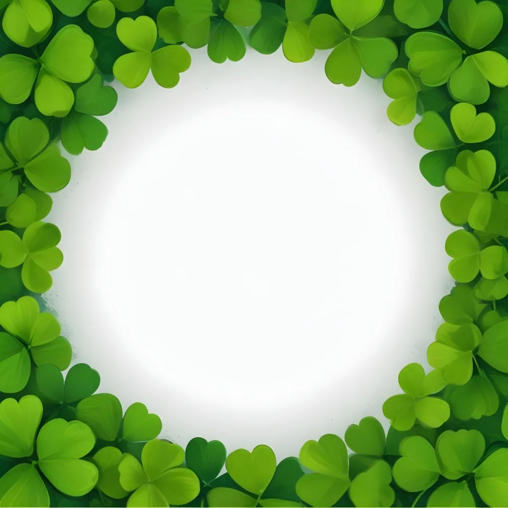 Digital Painting A Circle Of Green Clovers With A Green Circle In The Center The Background Is Green Perfect For St Patrick S Day Bold And Slim Lines Brush Strokes 9 77b3