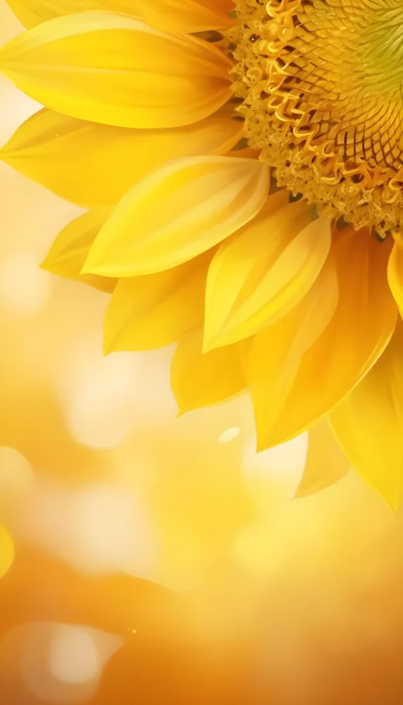 Digital Painting A Close Up Of A Sunflower With Bright Yellow Petals The Center Is A Mix Of Brown And Yellow Soft Yellow Background With Bokeh Effect Bold And Slim Lines Brush Strokes 20 43ca