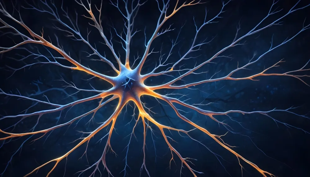 Digital Painting A Closeup View Of A Neuron With I 8