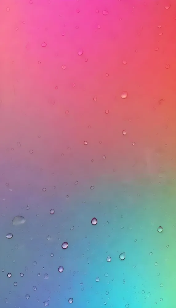 Digital Painting A Gradient Background Transitioning From Pink At The Top To Green At The Bottom Overlaid With Numerous Water Droplets Of Varying Sizes Creating A Textured Effect Bold And Slim Lines Brush Strokes 1 24 F920