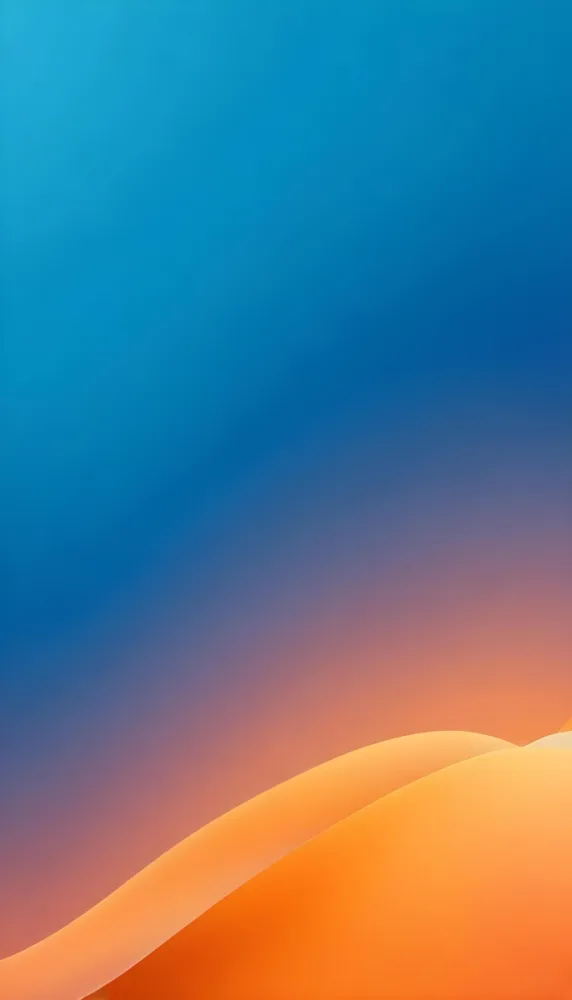 Digital Painting A Smooth Gradient Background Featuring Shades Of Blue Transitioning Into A Warm Orange Hue With Soft Curves And Abstract Shapes Creating A Fluid Appearance Bold And Slim Lines Brush Strokes 49 B869