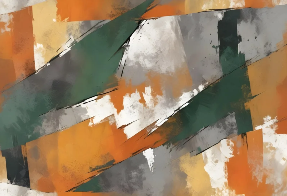 Digital Painting A Textured Surface Featuring A Mix Of Earthy Tones Predominantly Orange Yellow And Gray With Patches Of White And Dark Green The Composition Resembles Weathered Stone Showcasing A Variety Of Patte 10 E122