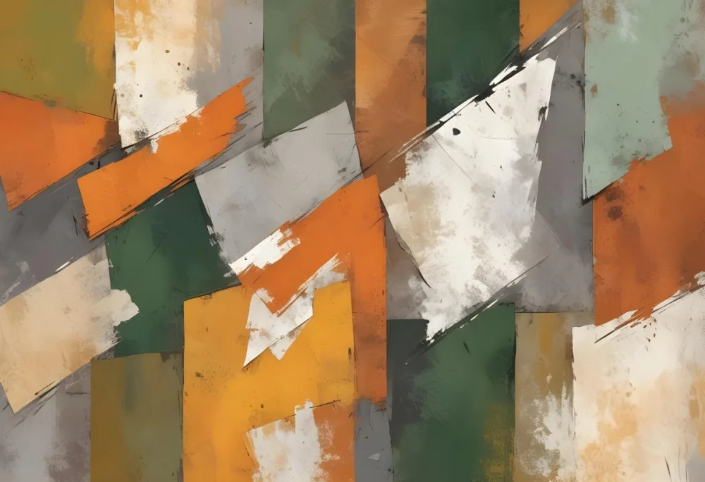 Digital Painting A Textured Surface Featuring A Mix Of Earthy Tones Predominantly Orange Yellow And Gray With Patches Of White And Dark Green The Composition Resembles Weathered Stone Showcasing A Variety Of Patte 14 Acb2