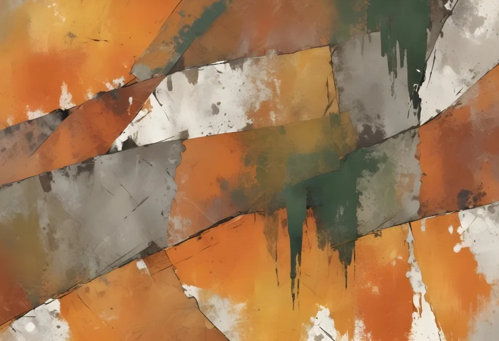 Digital Painting A Textured Surface Featuring A Mix Of Earthy Tones Predominantly Orange Yellow And Gray With Patches Of White And Dark Green The Composition Resembles Weathered Stone Showcasing A Variety Of Patte 17 8ab0