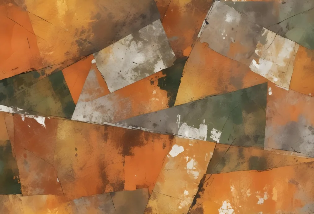 Digital Painting A Textured Surface Featuring A Mix Of Earthy Tones Predominantly Orange Yellow And Gray With Patches Of White And Dark Green The Composition Resembles Weathered Stone Showcasing A Variety Of Patte 22 C443